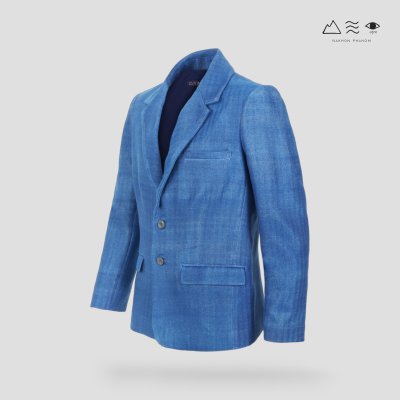 สูท ช ผ้าทอมือลายฟันปลา คราม 165 CM