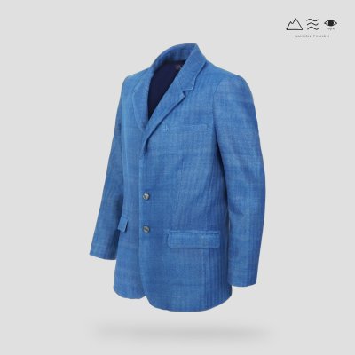 สูท ช ผ้าทอมือลายฟันปลา คราม 175 CM