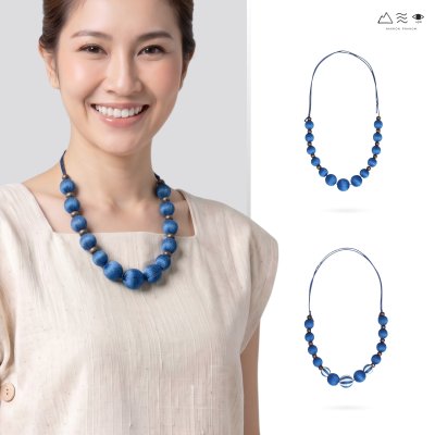 สร้อยคอ ลูกปัดฝ้ายย้อมสีธรรมชาติ C