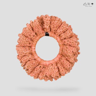 ยางรัดผมถักฝ้าย ย้อมคราม-เปลือกประดู่