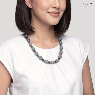 สร้อยคอ กระสวยฝ้ายย้อมสีธรรมชาติ C