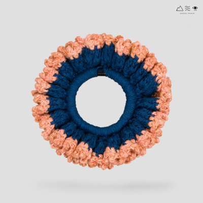 ยางรัดผมถักฝ้าย ย้อมคราม-เปลือกประดู่