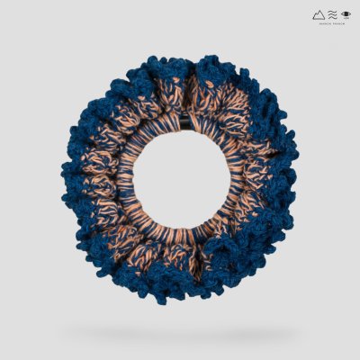 ยางรัดผมถักฝ้าย ย้อมคราม-เปลือกประดู่