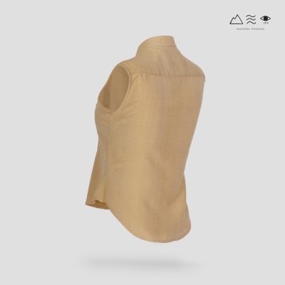 เสื้อเชิ้ตแขนกุดตีเกล็ดทวิสต์ - สั้น เปลือกไม้