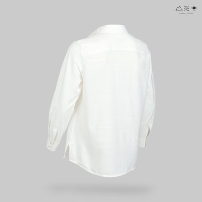 เสื้อเชิ้ต ช แขนยาว ผ้าทอมือ ขาว