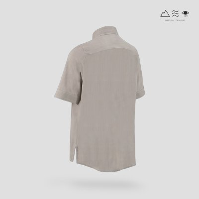 EPO เสื้อเชิ้ตแขนสั้น คอปก ช เทา-ขาว