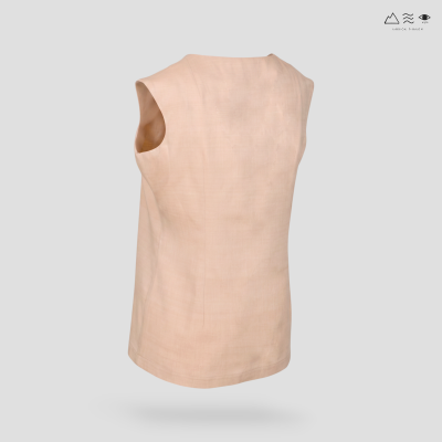 เสื้อแขนกุด ญ ผ้าฝ้ายทอมือ - เปลือกไม้