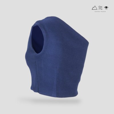 เสื้อครอปไหล่เดี่ยวผ้าทอมือ 4 ตะกอ ครามเข้ม เสื้อครอปไหล่เดี่ยวผ้าทอมือ 4 ตะกอ ครามเข้ม