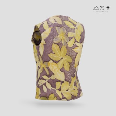 ECO เสื้อแขนกุด ญ กระดุมหน้า สี Logwood
