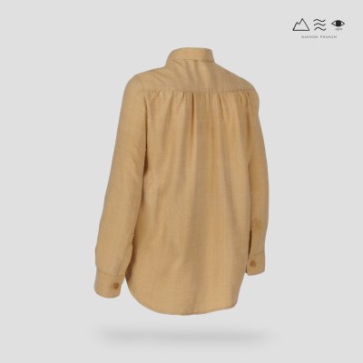 เสื้อเชิ้ตแขนยาวตีเกล็ดทวิสต์ เปลือกไม้