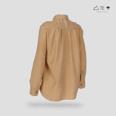 เสื้อเชิ้ตแขนยาวตีเกล็ดทวิสต์ เปลือกไม้