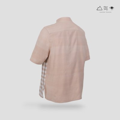 EPO เสื้อเชิ้ตแขนสั้น คอจีน ช เปลือกไม้
