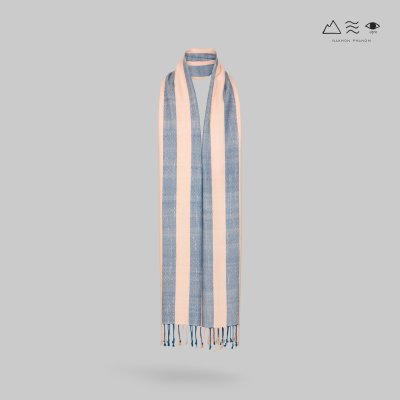 ผ้าพันคอฝ้ายทอมือย้อมสีธรรมชาติ 017 ลายทาง-08