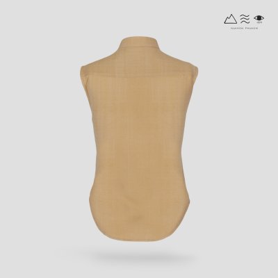 เสื้อเชิ้ตแขนกุดตีเกล็ดทวิสต์ - สั้น เปลือกไม้