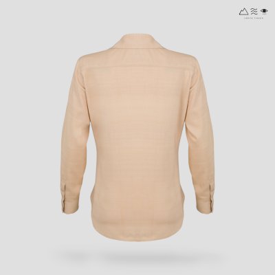 เสื้อเชิ้ตแขนยาว ญ กระดุมผ้า-เปลือกไม้