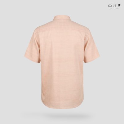 เสื้อเชิ้ต ช คอจีน แขนสั้น กระดุมยาว เปลือกไม้