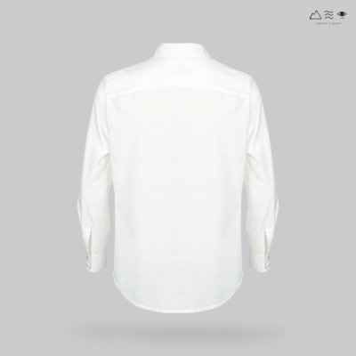 เสื้อเชิ้ต ช แขนยาว ผ้าทอมือ ขาว