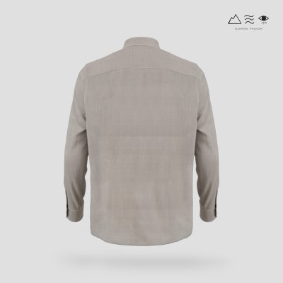 EPO เสื้อเชิ้ตแขนยาว คอจีน ช เทา