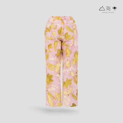 ECO กางเกงขายาว เชือกรูดเอว ช สีรังครั่ง