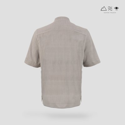 EPO เสื้อเชิ้ตแขนสั้น คอจีน ช เทา