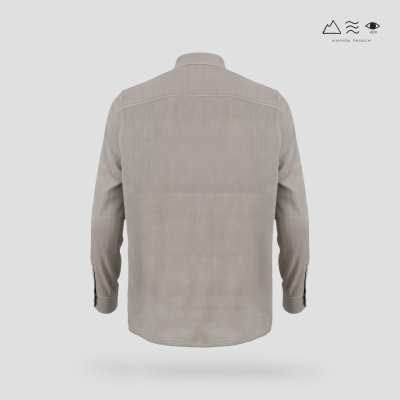 EPO เสื้อเชิ้ตแขนยาว คอจีน ช เทา