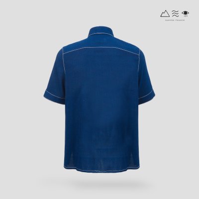 EPO เสื้อเชิ้ตแขนสั้น คอปก ช ครามเข้ม EPO เสื้อเชิ้ตแขนสั้น คอปก ช ครามเข้ม