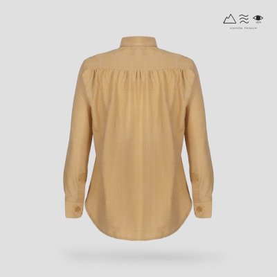 เสื้อเชิ้ตแขนยาวตีเกล็ดทวิสต์ เปลือกไม้