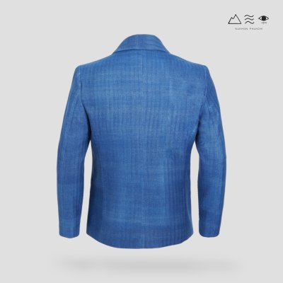 สูท ช ผ้าทอมือลายฟันปลา คราม 165 CM