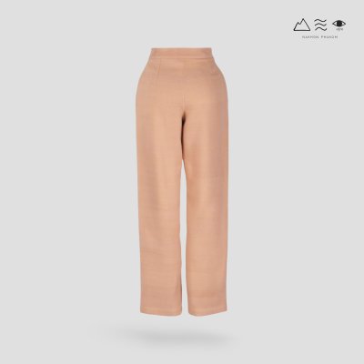 กางเกงขาแคบ ซิปหน้า ผ้าทอมือ 4 ตะกอ เปลือกไม้