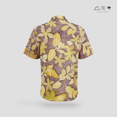 ECO เสื้อฮาวาย ช สี Logwood