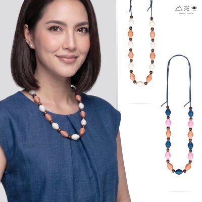 สร้อยคอ กระสวยฝ้ายย้อมสีธรรมชาติ E