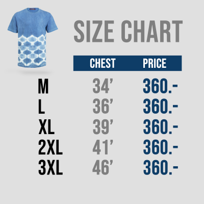 เสื้อยืดมัดย้อมสีธรรมชาติ ลายเกล็ดปลา คราม