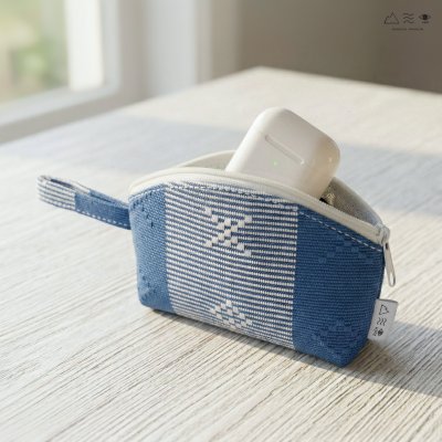 กระเป๋าเหรียญ ผ้ายกลายตีนซิ่น - ฟ้า