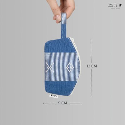 กระเป๋าเหรียญ ผ้ายกลายตีนซิ่น - ฟ้า
