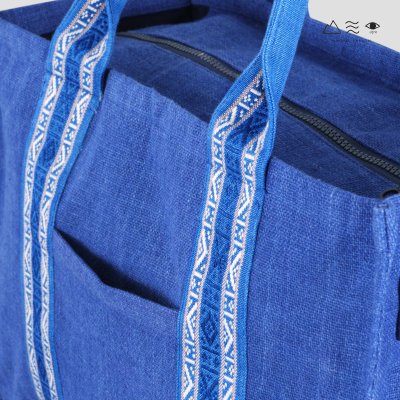 KHID กระเป๋า Tote ผ้าคราม สายยกขิด