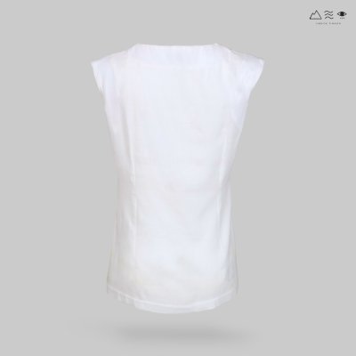 เสื้อแขนกุด ญ ผ้าฝ้ายทอมือ - ขาว