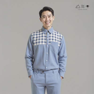 EPO เสื้อเชิ้ตแขนยาว คอปก ช ครามอ่อน EPO เสื้อเชิ้ตแขนยาว คอปก ช ครามอ่อน