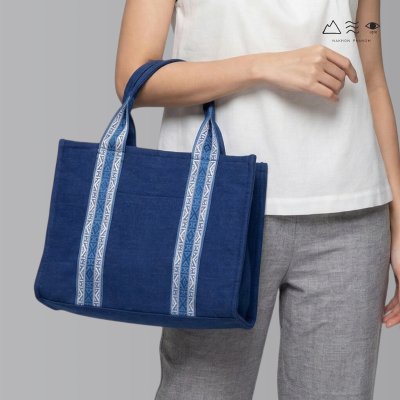 KHID  กระเป๋า Tote ผ้าคราม สายยกขิด - เล็ก