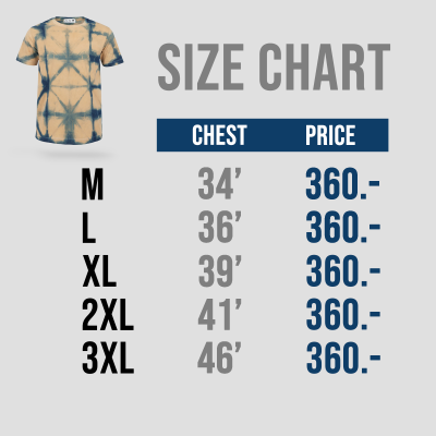 เสื้อยืดมัดย้อมสีธรรมชาติ ลายโอริกามิ เปลือกไม้
