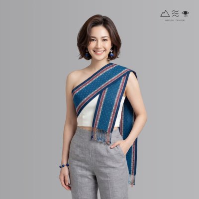 ผ้าสไบทอมือ ลายยกดอก - 006