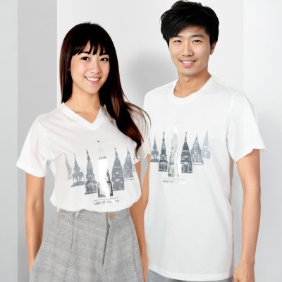 เสื้อยืดพระธาตุฟอยล์ ขาว