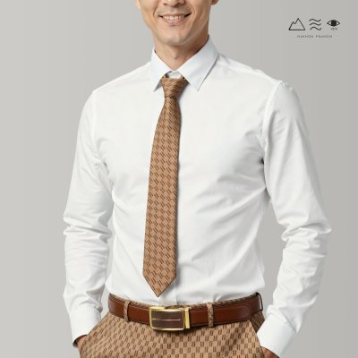 เนกไทผ้าทอมือลายราชวัตร 002 - เปลือกไม้