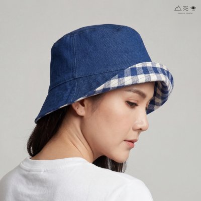 หมวกบักเก็ต ผ้าทอมือย้อมคราม