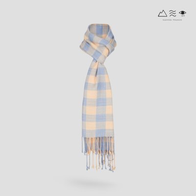 ผ้าพันคอฝ้ายทอมือย้อมสีธรรมชาติ 014 ลายตาราง-05