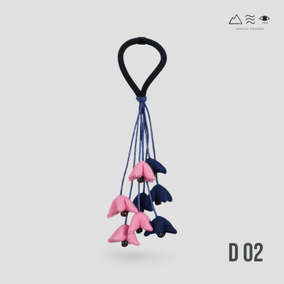 ยางรัดผมดอกแก้ว ผ้าฝ้ายทอมือ D
