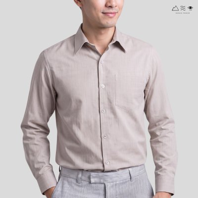 เสื้อเชิ้ต ช แขนยาว ผ้าทอมือ เทา