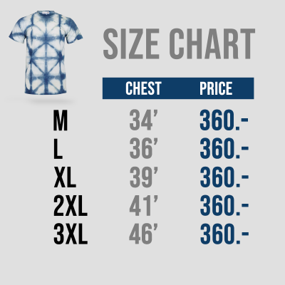 เสื้อยืดมัดย้อมสีธรรมชาติ ลายโอริกามิ คราม