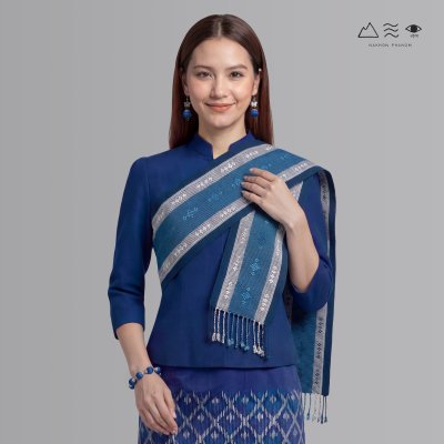 ผ้าสไบทอมือ ลายยกดอก - 003