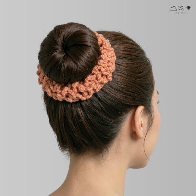 ยางรัดผมถักฝ้าย ย้อมคราม-เปลือกประดู่