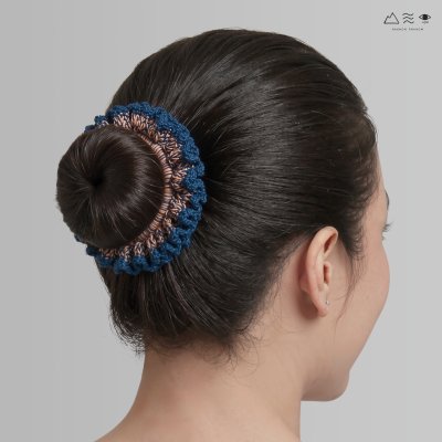 ยางรัดผมถักฝ้าย ย้อมคราม-เปลือกประดู่